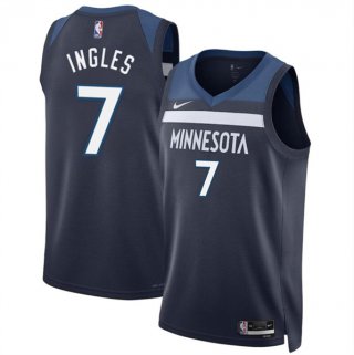 Men's Minnesota Timberwolves #7 Joe Ingles 2024 Icon Edition navy 75th Anniversary Swingman Stitched Jersey