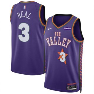 Men's Phoenix Suns #3 Bradley Beal Purple 2024-25 City Edition Stitched Basketball Jersey