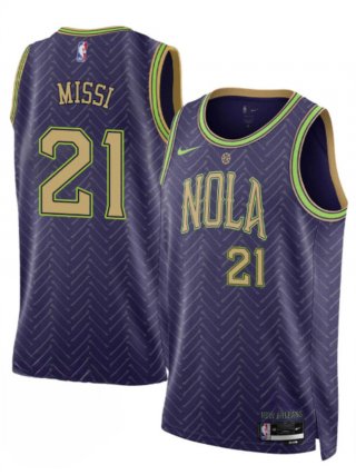 Men's New Orleans Pelicans #21 Yves Missi Purple 2024-25 City Ediiton Stitched Basketball Jersey