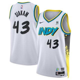 Men's Indiana Pacers #43 Pascal Siakam White 2024-25 City Edition Stitched Basketball Jersey