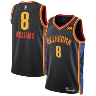 Men's Oklahoma City Thunder #8 Jalen Williams Black 2024-25 City Edition Stitched Basketball Jersey