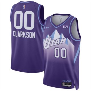 Men's Utah Jazz #00 Jordan Clarkson Purple 2024-25 City Edition Stitched Basketball Jersey