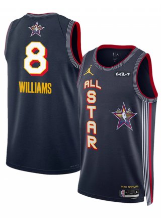 Men's 2025 All-Star #8 Jalen Williams Navy Stitched Basketball Jersey