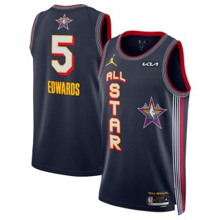 Men's 2025 All-Star #5 Anthony Edwards Navy Stitched Basketball Jersey