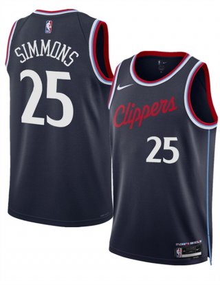 Men's Los Angeles Clippers #25 Ben Simmons Navy 2024-25 Icon Edition Stitched Jersey