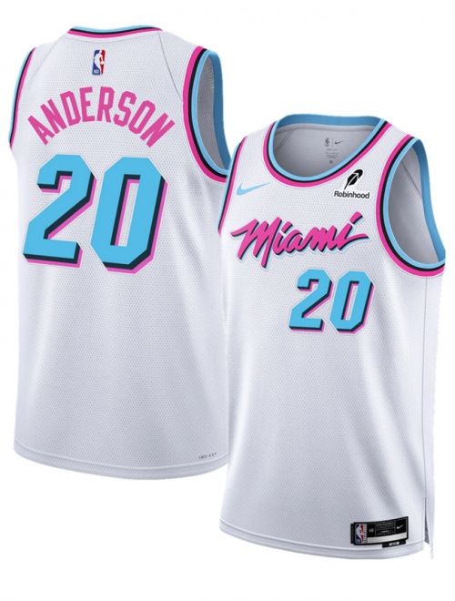 Men's Miami Heat #20 Kyle Anderson White 2025 City Edition Stitched Basketball Jersey