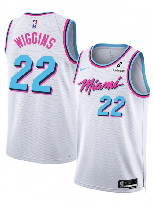 Men's Miami Heat #22 Andrew Wiggins White 2025 City Edition Stitched Basketball Jersey