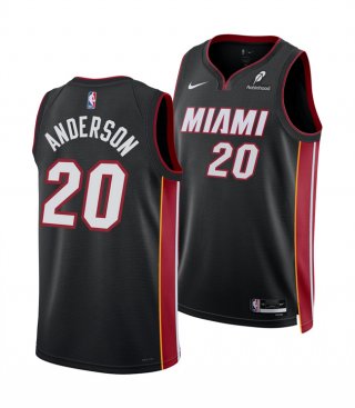 Men's Miami Heat #20 Kyle Anderson Black 2025 Icon Edition Swingman Stitched Basketball Jersey