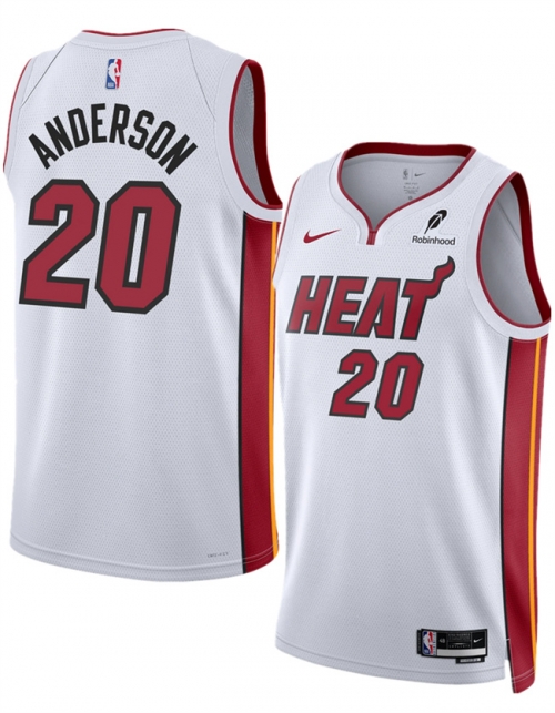 Men's Miami Heat #20 Kyle Anderson White 2025 Association Edition Swingman Stitched Basketball Jersey