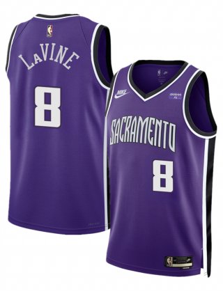 Men's Sacramento Kings #8 Zach LaVine Purple 2025 Classic Edition Stitched Basketball Jersey