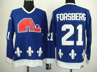 Quebec Nordiques #21 Peter Forsberg Navy Blue Throwback CCM Jersey