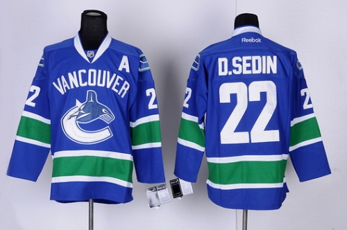 Vancouver Canucks #22 Daniel Sedin Blue Jersey