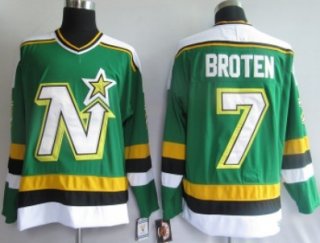 Dallas Stars #7 Neal Broten Green Throwback CCM Jersey