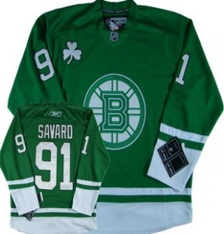 Boston Bruins #91 Marc Savard St. Patrick's Day Green Jersey