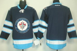 Winnipeg Jets Blank Navy Blue Jersey