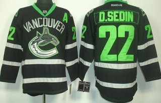 Vancouver Canucks #22 Daniel Sedin Black Ice Jersey