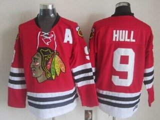 Chicago Blackhawks #9 Bobby Hull Red Throwback CCM Jersey