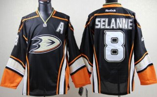 Anaheim Ducks #8 Teemu Selanne Black Third Jersey