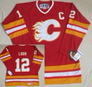 Calgary Flames #12 Hakan Loob Red Third Throwback CCM Jersey