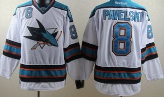 San Jose Sharks #8 Joe Pavelski White Jersey