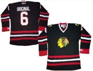 Chicago Blackhawks #6 Parkhurst Original Black Throwback CCM Jersey