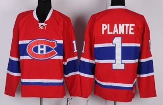 Montreal Canadiens #1 Jacques Plante Red Throwback CCM Jersey