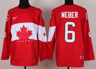 2014 Olympics Canada #6 Shea Weber Red Jersey