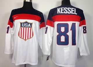 2014 Olympics USA #81 Phil Kessel White Jersey