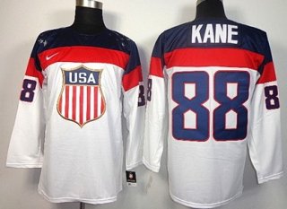 2014 Olympics USA #88 Patrick Kane White Jersey