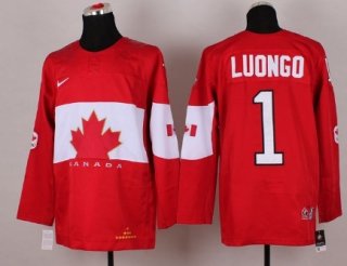 2014 Olympics Canada #1 Roberto Luongo Red Jersey