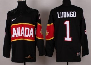 2014 Olympics Canada #1 Roberto Luongo Black Jersey