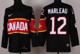 2014 Olympics Canada #12 Patrick Marleau Black Jersey