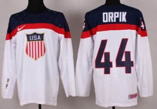 2014 Olympics USA #44 Brooks Orpik White Jersey