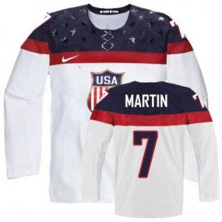 2014 Olympics USA #7 Paul Martin White Jersey