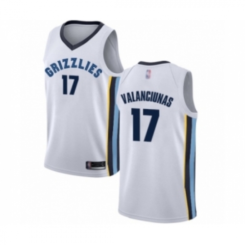 Men's Memphis Grizzlies #17 Jonas Valanciunas Authentic White Basketball Jersey - Association Edition