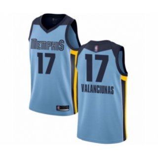 Men's Memphis Grizzlies #17 Jonas Valanciunas Authentic Light Blue Basketball Jersey Statement Edition