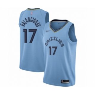 Men's Memphis Grizzlies #17 Jonas Valanciunas Authentic Blue Finished Basketball Jersey Statement Edition