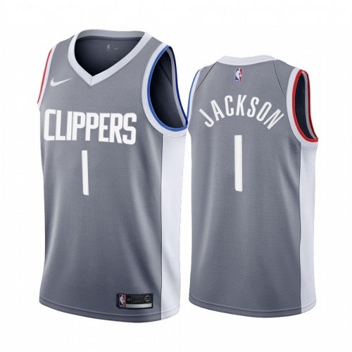 Los Angeles Clippers #1 Reggie Jackson Gray NBA Swingman 2020-21 Earned Edition Jersey