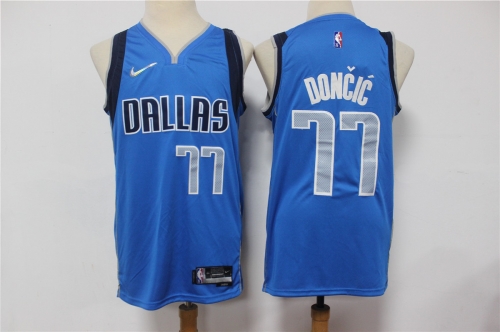 Men's Dallas Mavericks #77 Luka Doncic 75th Anniversary Diamond Blue 2021 Stitched Jersey