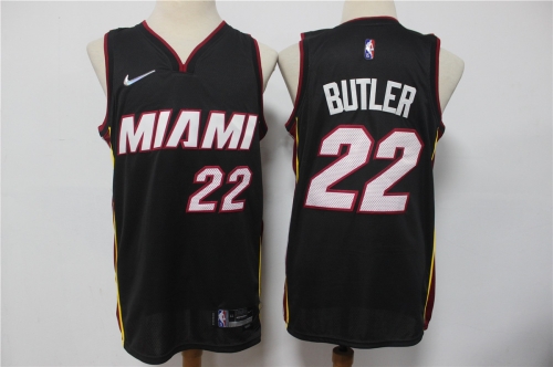 Men's Miami Heat #22 Jimmy Butler Black 75th Anniversary Diamond 2021 Stitched Jersey