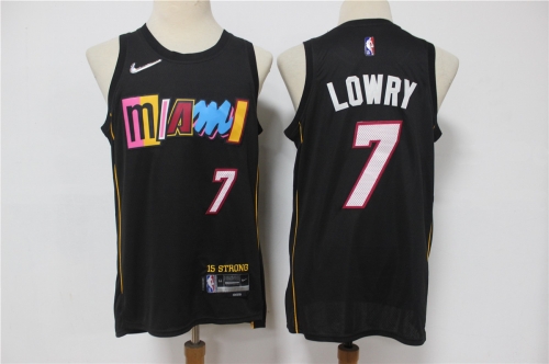 Men's Miami Heat #7 Kyle Lowry Black Diamond 2022 City Edition Swingman Stitched Jersey