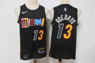 Men's Miami Heat #13 Bam Adebayo Black Diamond 2022 City Edition Swingman Stitched Jersey