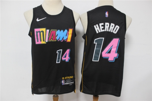 Men's Miami Heat #14 Tyler Herro Black Diamond 2022 City Edition Swingman Stitched Jersey