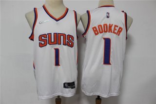 Men's Phoenix Suns #1 Devin Booker White Nike 75th Anniversary Diamond 2021 Stitched Jersey