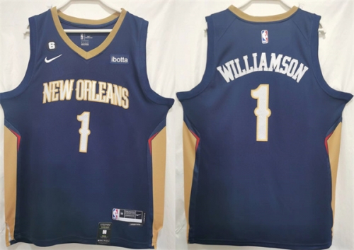 Men's New Orleans Pelicans #1 Zion Williamson Navy Stitched Basketball Jersey