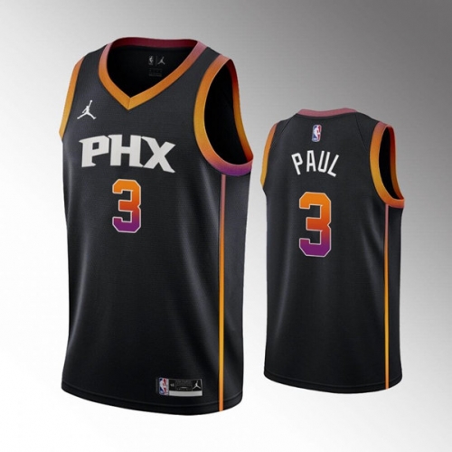 Men's Phoenix Suns #3 Chris Paul Balck Stitched Basketball Jersey