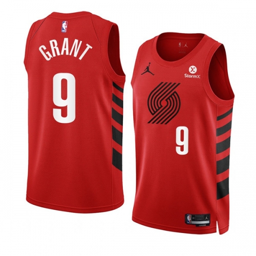 Men's Portland Trail Blazers #9 Jerami Grant 2022-23 Red Statement Edition Swingman Stitched Basketball Jersey