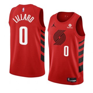 Men's Portland Trail Blazers #0 Damian Lillard 2022-23 Red Statement Edition Swingman Stitched Basketball Jersey