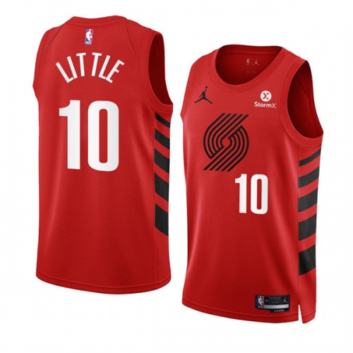 Men's Portland Trail Blazers #10 Nassir Little 2022-23 Red Statement Edition Swingman Stitched Basketball Jersey