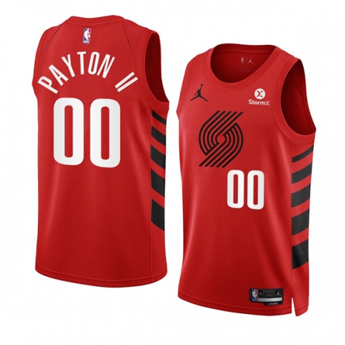 Men's Portland Trail Blazers #00 Gary Payton II 2022-23 Red Statement Edition Swingman Stitched Basketball Jersey